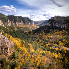 Section of Spearfish Canyon Scenic Byway in South Dakota