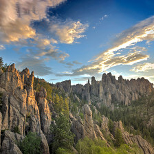 Rock formations seen along Needles Highway of Custer State Park in South Dakota