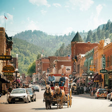 Downtown of Deadwood in South Dakota