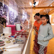 Visitors at exhibit at the Sicangu Heritage Center in South Dakota