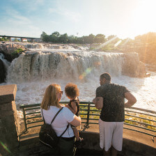 Family on observation platform at Falls Park in Sioux Falls, South Dakota