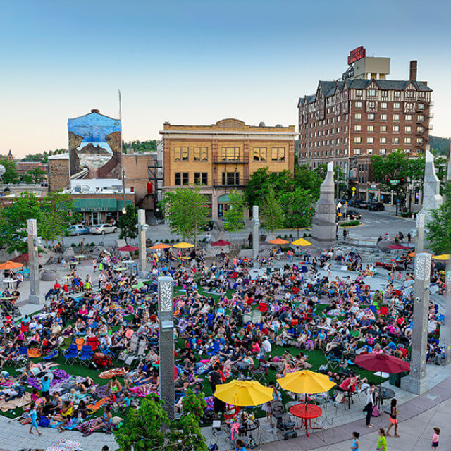 Event happening in downtown Rapids City, South Dakota